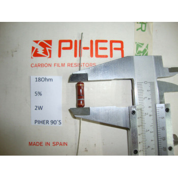 VINTAGE PIHER RESISTOR. 2W 18R. 18Ohm. 5% *1 PC* NEW ORIGINAL 1990´S+