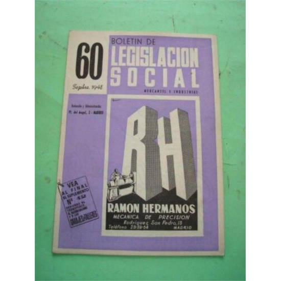 REVISTA - MAGAZINE BOLETIN DE LEGISLACION SOCIAL Nº 60