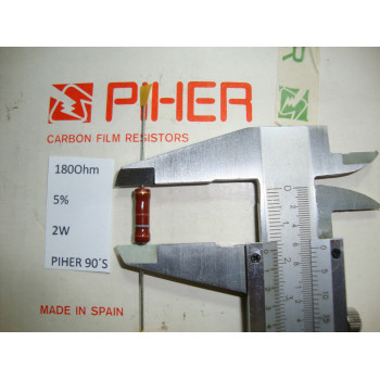 VINTAGE PIHER RESISTOR. 2W 180R. 180Ohm. 5% *1 PC* NEW ORIGINAL 1990´S+
