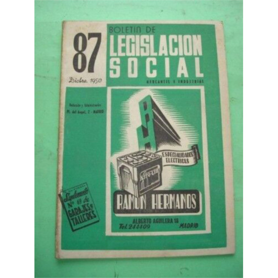 REVISTA - MAGAZINE BOLETIN DE LEGISLACION SOCIAL Nº 87