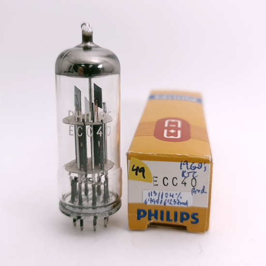 1 X ECC40 PHILIPS TUBE. 1960s LA RADIOTECHNIQUE PROD. COPPER RODS. 49. CH168