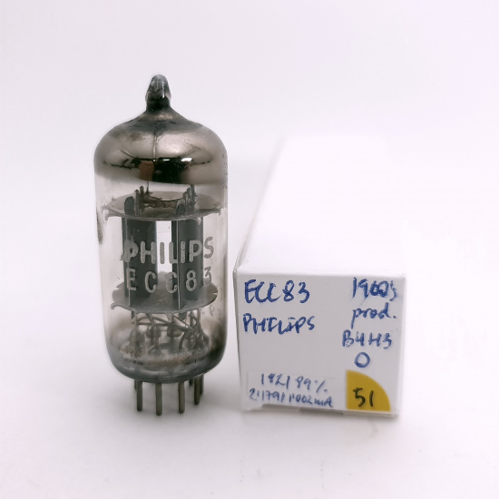 1 X ECC83 PHILIPS TUBE. 1960s MULLARD PROD. USED. 51. CH168