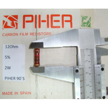 VINTAGE PIHER RESISTOR. 2W 12R 12Ohm 5% *1 PC* NEW ORIGINAL 1990´S+