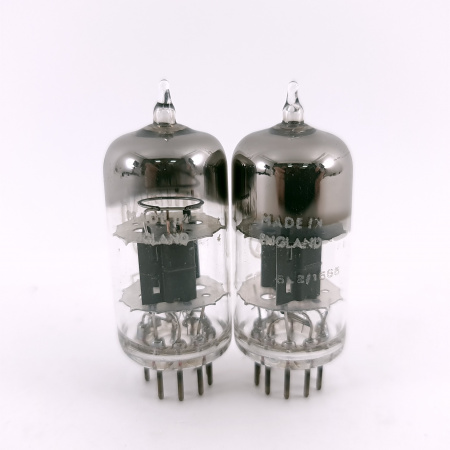 2 X 12AT7 BRIMAR TUBE. 1950s PROD. BLACK PLATES. D-G. USED. 65. CH168