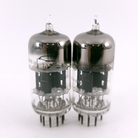 2 X 12AT7 BRIMAR TUBE. 1950s PROD. BLACK PLATES. D-G. USED. 65. CH168