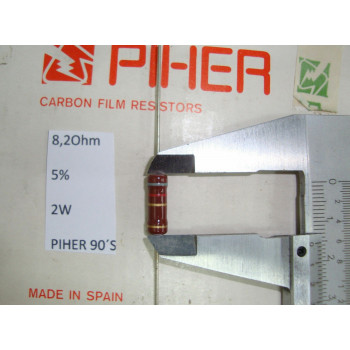 VINTAGE PIHER RESISTOR. 2W 8.2R 8.2Ohm 5% *1 PC* NEW ORIGINAL 1990´S+