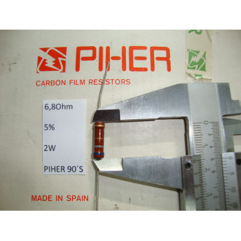 VINTAGE PIHER RESISTOR. 2W 6.8R 6.8Ohm 5% *1 PC* NEW ORIGINAL 1990´S+