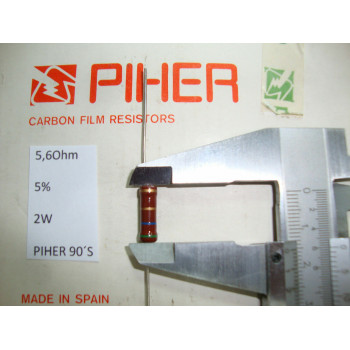 VINTAGE PIHER RESISTOR. 2W 5.6R 5.6Ohm 5% *1 PC* NEW ORIGINAL 1990´S+