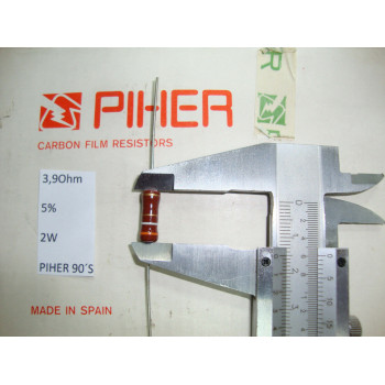 VINTAGE PIHER RESISTOR. 2W 3.9R 3.9Ohm 5% *1 PC* NEW ORIGINAL 1990´S+