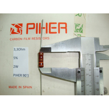 VINTAGE PIHER RESISTOR. 2W 3.3R. 3.3Ohm. 5% *1 PC* NEW ORIGINAL 1990´S+