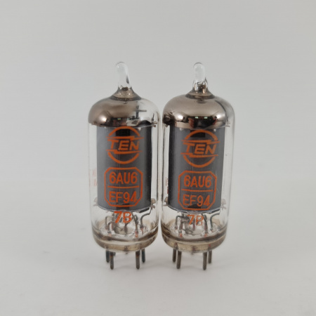 2 X 6AU6 / EF94 TEN TUBE. 1950s PROD. MATCHED PAIR. 72. CH168