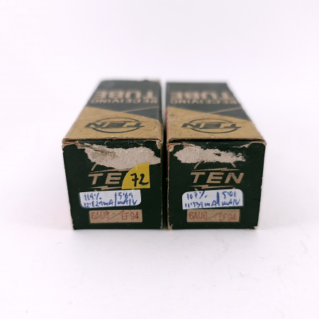 2 X 6AU6 / EF94 TEN TUBE. 1950s PROD. MATCHED PAIR. 72. CH168