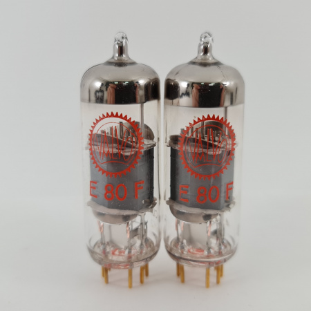 2 X E80F VALVO TUBE. 1960s PHILIPS PROD. GOLD PIN. MATCHED PAIR. USED. 78.CH168