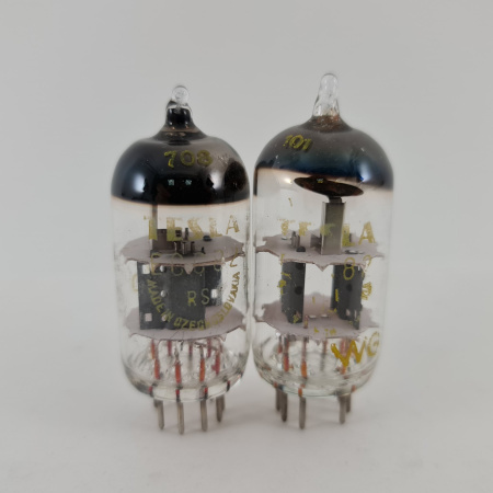 2 X ECC82 TESLA TUBE. 1950s PROD. SOLID GETTER. MATCHED PAIR. 80. CH168