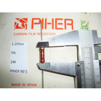 VINTAGE PIHER RESISTOR. 2W 2.2R 2.2Ohm 5% *1 PC* NEW ORIGINAL 1990´S+