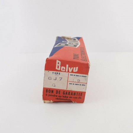 1 X 6J7G BELVU TUBE. BLACK PLATES. SQUARE GETTER. NOS/NIB. CY  ENA