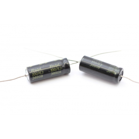 ELECTROLYTIC CAPACITOR AXIAL FROLYT 100uF 63V 2PC. CA10U7f140823
