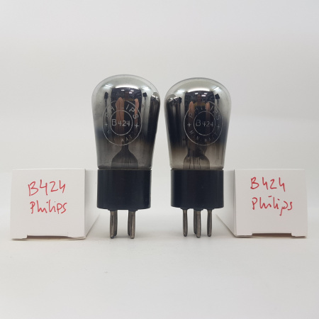 2 X B424 / A430 PHILIPS-MINIWATT TUBE. 1940s PRODUCTION. CB208