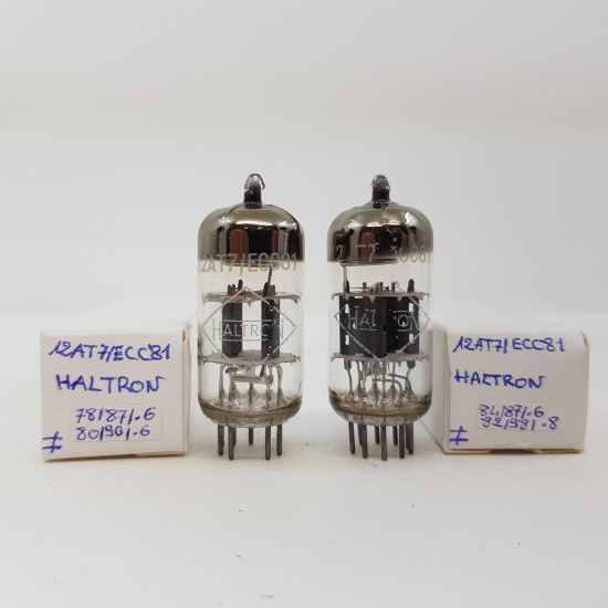 2 X 12AT7 / ECC81 HALTRON TUBE. SIEMENS UND HALSKE PROD. MATCHED PAIR. RCB41