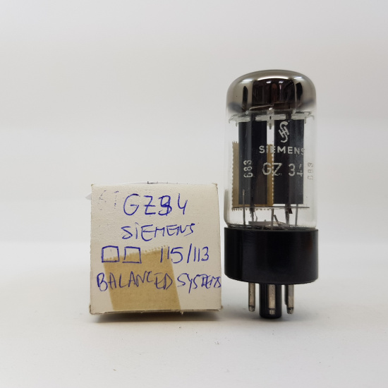 1 X GZ34 SIEMENS TUBE. NOS TUBE. BALANCED SYSTEMS. TWO SQUARE GETTER. RCB201