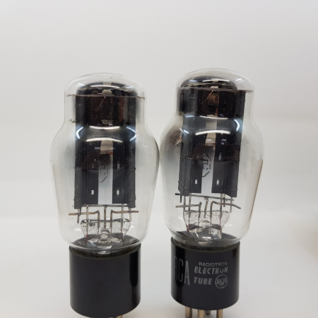 2 X 5Z3 RCA TUBE. 1950s BLACK PLATES. PAIR TUBE. RCB201