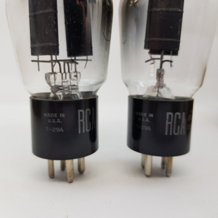 2 X 5Z3 RCA TUBE. 1950s BLACK PLATES. PAIR TUBE. RCB201