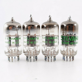 4 X 12AV7 SYLVANIA TUBE. BLACK PLATES. SQUARE / HALO GETTER. CP  ENA 2