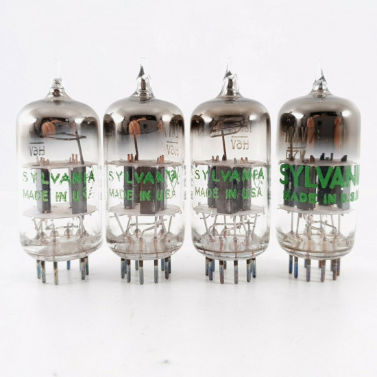 4 X 12AV7 SYLVANIA TUBE. BLACK PLATES. SQUARE / HALO GETTER. CP  ENA