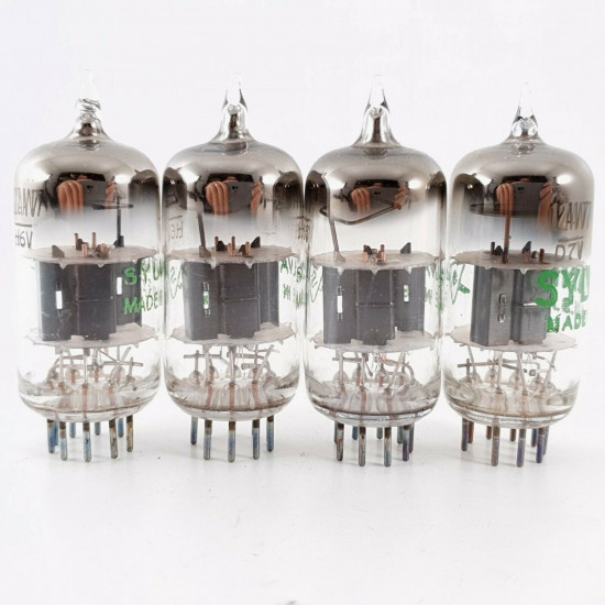 4 X 12AV7 SYLVANIA TUBE. BLACK PLATES. SQUARE / HALO GETTER. CP  ENA
