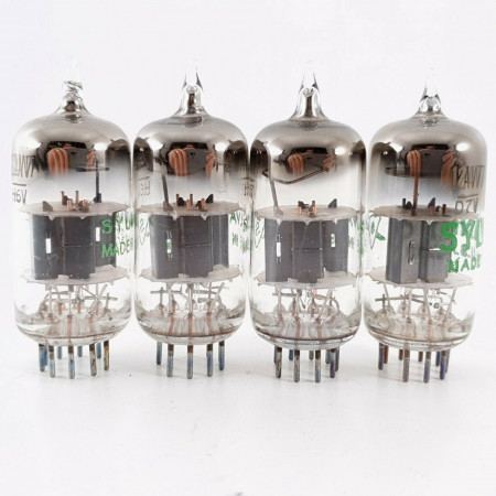 4 X 12AV7 SYLVANIA TUBE. BLACK PLATES. SQUARE / HALO GETTER. CP  ENA