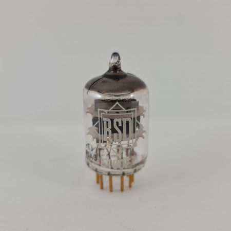 1 X E180F RSD TUBE. 1960s MULLARD PROD. BLACK PLATES. GOLD PIN. 93. CH168