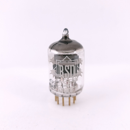 1 X E180F RSD TUBE. 1960s MULLARD PROD. BLACK PLATES. GOLD PIN. 93. CH168