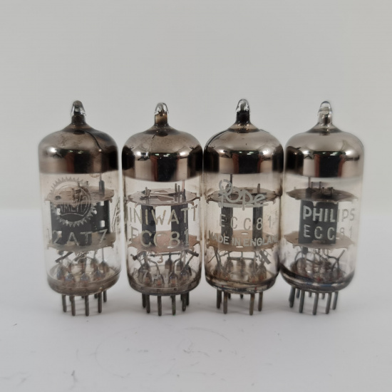 4 X ECC81 TUBE. 1960s MULLARD PROD. 1...