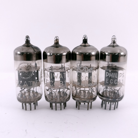 4 X ECC81 TUBE. 1960s MULLARD PROD. 1...