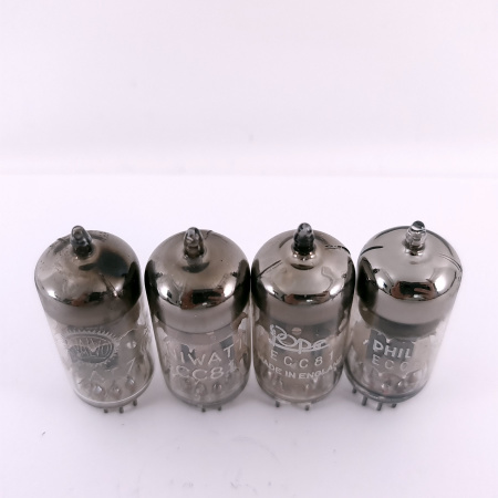 4 X ECC81 TUBE. 1960s MULLARD PROD. 1 MATCHED PAIR. USED. 110. CH168