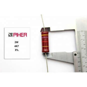 VINTAGE PIHER RESISTOR. 2W 4K7 5% *1 PC* NOS (New Old Stock)