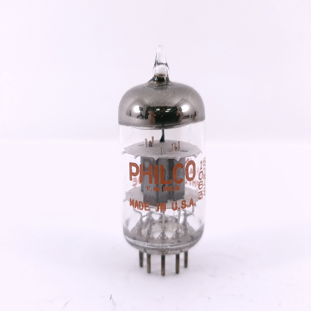 1 X 12AZ7A PHILCO TUBE. 1960s SYLVANIA PROD. BLACK PLATES.COPPER RODS.111.CH168