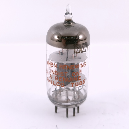 1 X 12AZ7A PHILCO TUBE. 1960s SYLVANIA PROD. BLACK PLATES.COPPER RODS.111.CH168