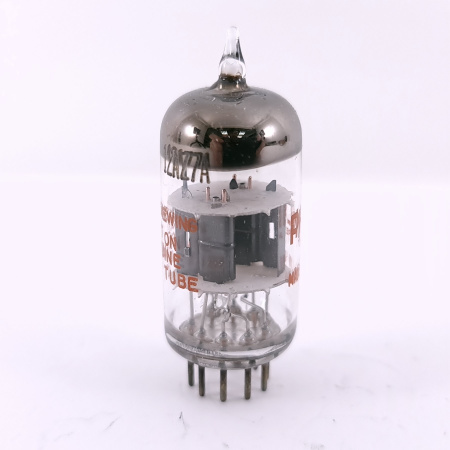 1 X 12AZ7A PHILCO TUBE. 1960s SYLVANIA PROD. BLACK PLATES.COPPER RODS.111.CH168