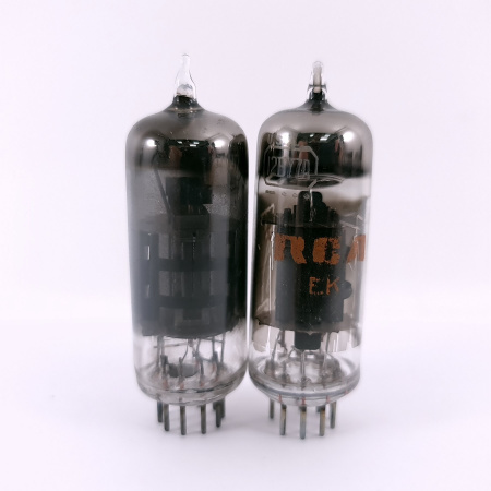 2 X 12BY7A SYLVANIA/RCA TUBE. 1950/60s PROD. BLACK PLATES. 112. CH168
