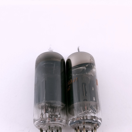 2 X 12BY7A SYLVANIA/RCA TUBE. 1950/60s PROD. BLACK PLATES. 112. CH168