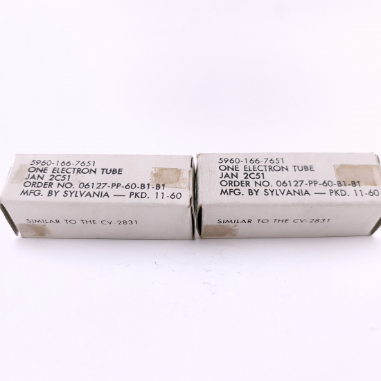 2 X JAN 2C51 TUBE. 1960s PROD. BLACK...