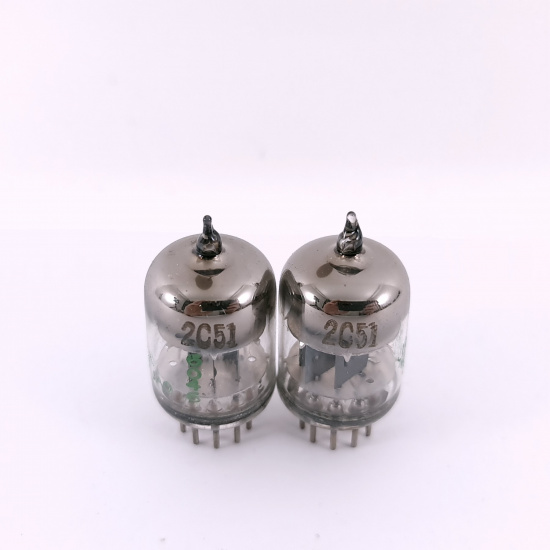 2 X JAN 2C51 TUBE. 1960s PROD. BLACK...