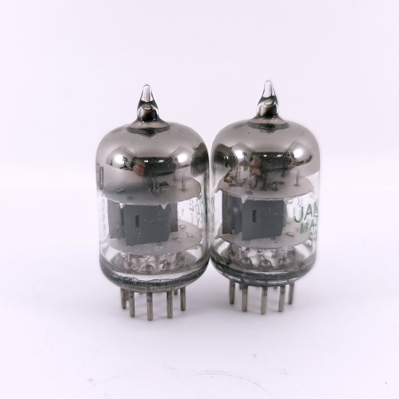 2 X JAN 2C51 TUBE. 1960s PROD. BLACK PLATES. SQUARE GETTER. 113. CH168