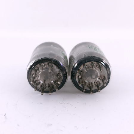 2 X JAN 2C51 TUBE. 1960s PROD. BLACK PLATES. SQUARE GETTER. 113. CH168