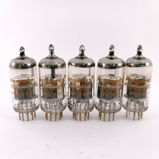 5 X JAN 6922 AMPEREX TUBE. 1970s...