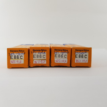 4 X E86C SIEMENS TUBE. GOLD...