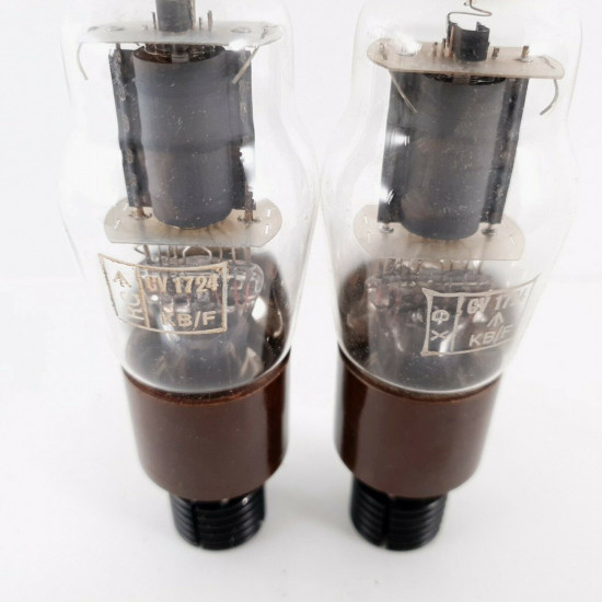 2 X CV1724 / 5A / 102D STC TUBE. BROWN BASE. 1960s BRITISH ARMY PROD. CP  ENA