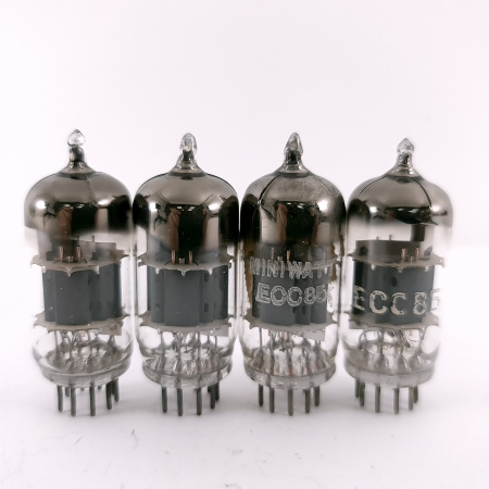 4 X ECC85 MINIWATT TUBE. 1950s LAMPARA Z PROD. U-FOIL G. COPPER RODS. 118.CH168