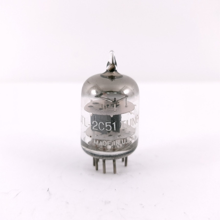 1 X JTL-2C51 TUNG-SOL TUBE. 1950s PROD. BLACK PLATES. SQUARE GETTER. USED. 121. CH168